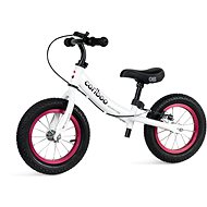 MOVINO Cariboo ADVENTURE with brake, inflatable wheels 12'', white and pink - Balance Bike