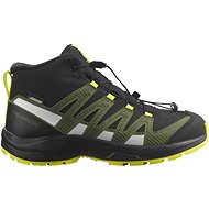 Salomon XA Pro V8 Mid CSWP J Black/Deep Lichen Green/Safety Yellow EU 35 / 215 mm - Trekking Shoes