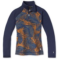 Smartwool W Merino 250 Bl Pattern 1/4 Zip Boxed Deep Navy Palm S - Thermal Underwear
