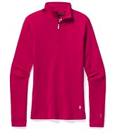 Smartwool W Merino 250 Baselayer 1/4 Zip, Very Berry Heather, L - Turtleneck