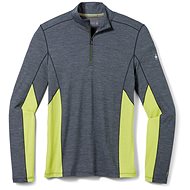 Smartwool M Merino Sport Long Sleeve 1/4 Zip Charcoal Heather-Dark Citron XL - Tričko