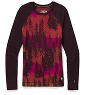 Smartwool W Merino 250 Baselayer Pattern Crew, Woodsmoke Forest Scape - T-Shirt