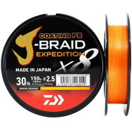 Daiwa J-Braid Expedition X8E Smash Orange 150 m 0,06 mm 5,2 kg - Rybářská šňůra
