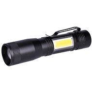 Solight LED fémlámpa 3W + COB, 150 + 60lm, AA, fekete - Zseblámpa