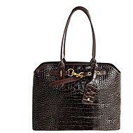 Solier Arla handbag in patent leather, brown - Handbag