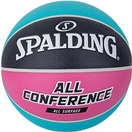SPALDING ALL CONFERENCE TEAL PINK SZ6 RUBBER BASKETBALL - Basketball