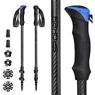 Spokey Atom Trekking carbon poles, 3 pieces, grey-blue - Trekking Poles