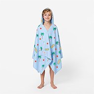 Spokey Palms Quick-drying baby towel with hood and fastening, 70 × 175 cm, blue - Bath Towel