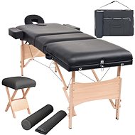 Shumee Folding massage table 3 zones and stool thickness 10 cm black - Massage Table