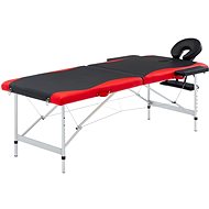 Shumee Folding massage table with 2 zones aluminium black - red - Massage Table