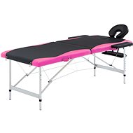 Shumee Folding massage table with 2 zones aluminium black and pink - Massage Table