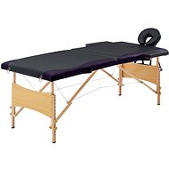 Shumee Folding massage table 2 zones wooden black - Massage Table