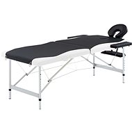 Shumee Folding massage table with 2 zones aluminium black and white - Massage Table