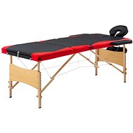 Shumee Folding massage table 3 zones wooden black and red - Massage Table
