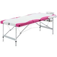 Shumee Folding massage table with 3 zones aluminium white and pink - Massage Table