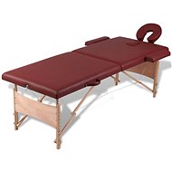 Shumee Red Folding Massage Table with 2 Zones and Wooden Frame - Massage Table