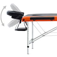 Shumee Folding massage table with 3 zones aluminium black - orange - Massage Table