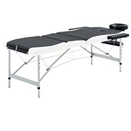 Shumee Folding massage table with 3 zones aluminium black and white - Massage Table