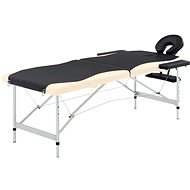 Shumee Folding massage table with 2 zones aluminium black and beige - Massage Table