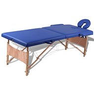 Shumee Blue folding massage table with 2 zones and wooden frame - Massage Table