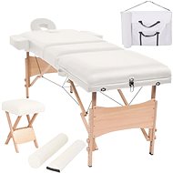 Shumee Folding massage table 3 zones and stool thickness 10 cm white - Massage Table