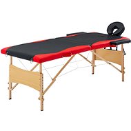 Shumee Folding massage table 2 zones wooden black and red - Massage Table