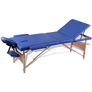 Shumee Blue folding massage table with 3 zones and wooden frame - Massage Table