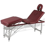 Shumee Red Folding Massage Table with 4 Zones and Aluminum Frame - Massage Table