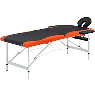 Shumee Folding massage table with 2 zones aluminium black - orange - Massage Table