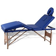 Shumee Blue folding massage table with 4 zones and wooden frame - Massage Table