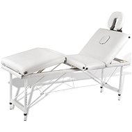 Shumee Cream White Folding Massage Table with 4 Zones and Aluminum Frame - Massage Table