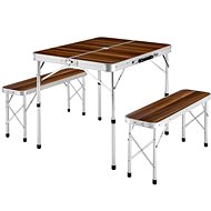 Folding camping set 4 stools brown/white - Camping Set