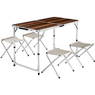 Folding camping table and bench set white - Camping Set