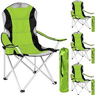4 Camping chairs padded green - Camping Armchair