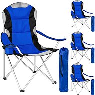 4 Camping chairs padded blue - Camping Chair