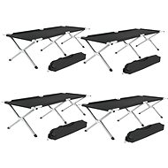 4 Aluminum field beds black - Camping Lounge Chair