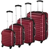 Skořepinové cestovní kufry sada 4 ks vínové - Case Set