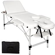 Folding massage lounger 3 zones white - Massage Table