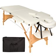 Folding wooden massage lounger 2 zones beige - Massage Table