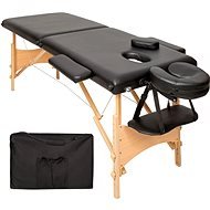 Skládací dřevěné masážní lehátko 2 zóny černé - Massage Table