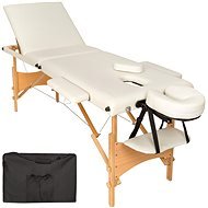 Skládací dřevěné masážní lehátko 3 zóny béžové - Massage Table