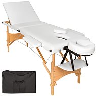 Folding wooden massage lounger 3 zones white - Massage Table