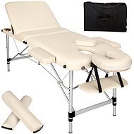 Skládací masážní lehátko s taškou a kolečky 3 zóny béžové - Massage Table