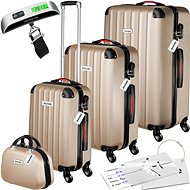 Tectake Cleo travel suitcases with luggage weight - set of 4 - champagne - Case Set