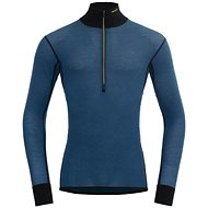 Devold wool mesh 190 zip neck man, flood/caviar L - Thermal Underwear