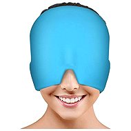 Kühlende 360°-Gel-Gesichtsmaske gegen Migräne und Müdigkeit, blau - Kühlkompresse