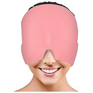 Cooling compression 360° gel face mask against migraine and fatigue, pink - Cooling compress