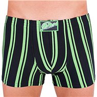 Styx Q764 - Black and Green Stripes, size S - Boxer Briefs