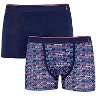 Molvy 2Pack KP-039-BEU white red letters, multicolour L - Boxer Briefs