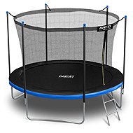 NEO-SPORT Trampoline 6 ft/183 cm, black - blue, with inner net + ladder - Trampoline